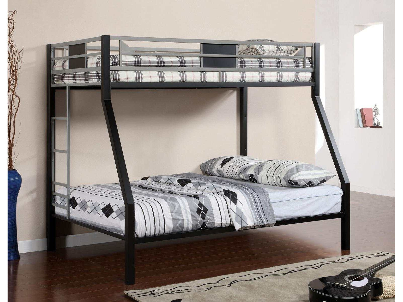 Clifton Silver/Gun Metal Twin/Full Bunk Bed - Ornate Home