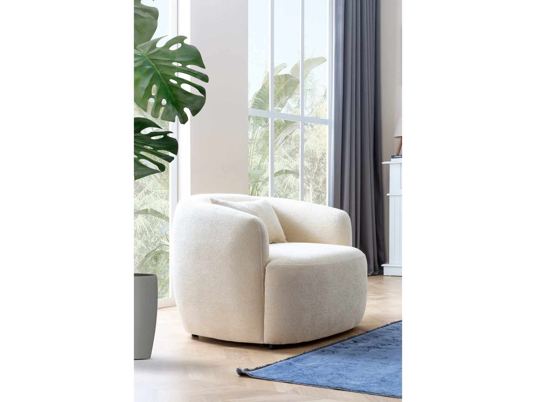 Cloe Ivory Boucle Armchair - Ornate Home