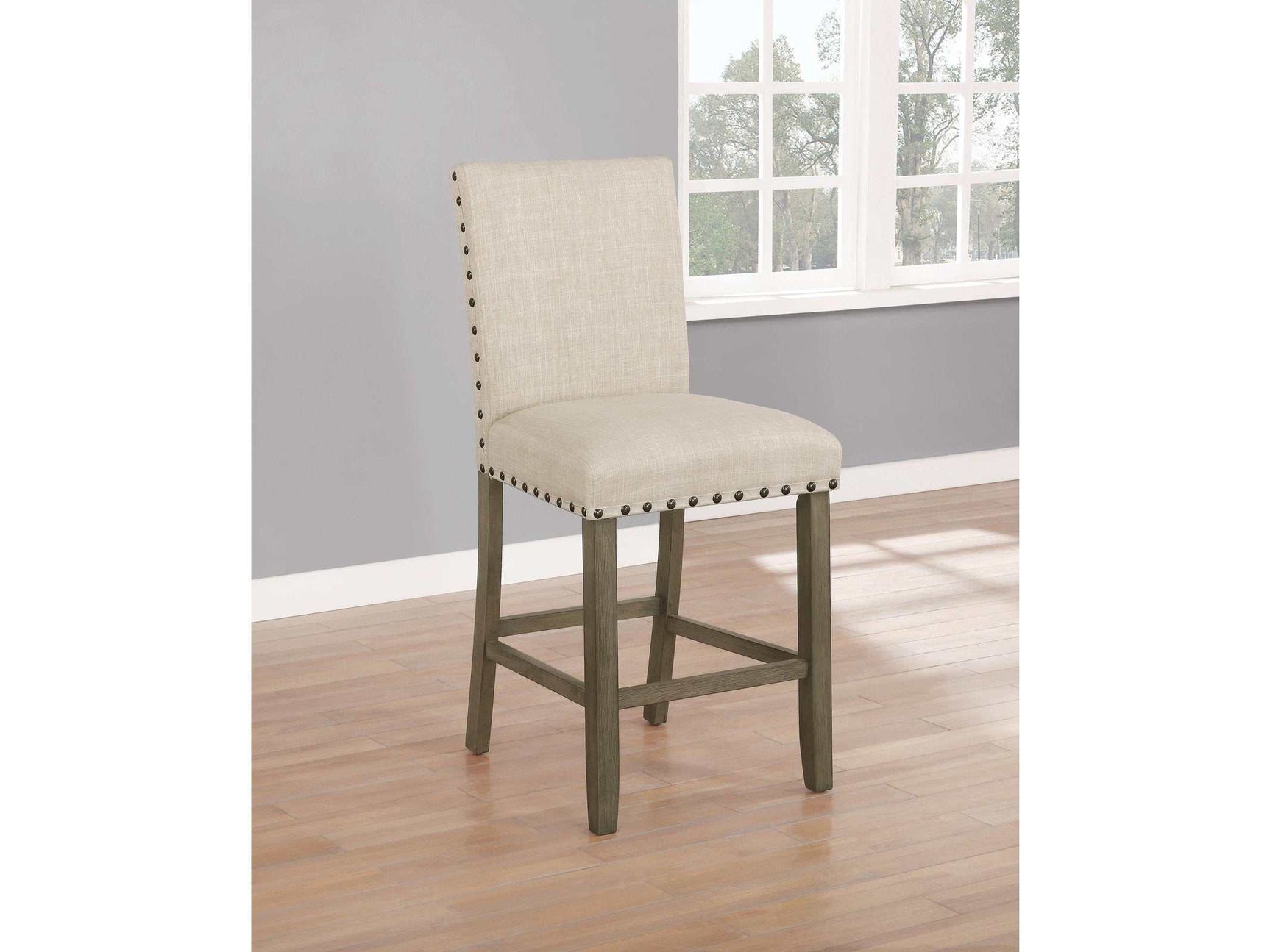 Coleman Beige & Rustic Brown Counter Height Stools (Set Of 2) - Ornate Home