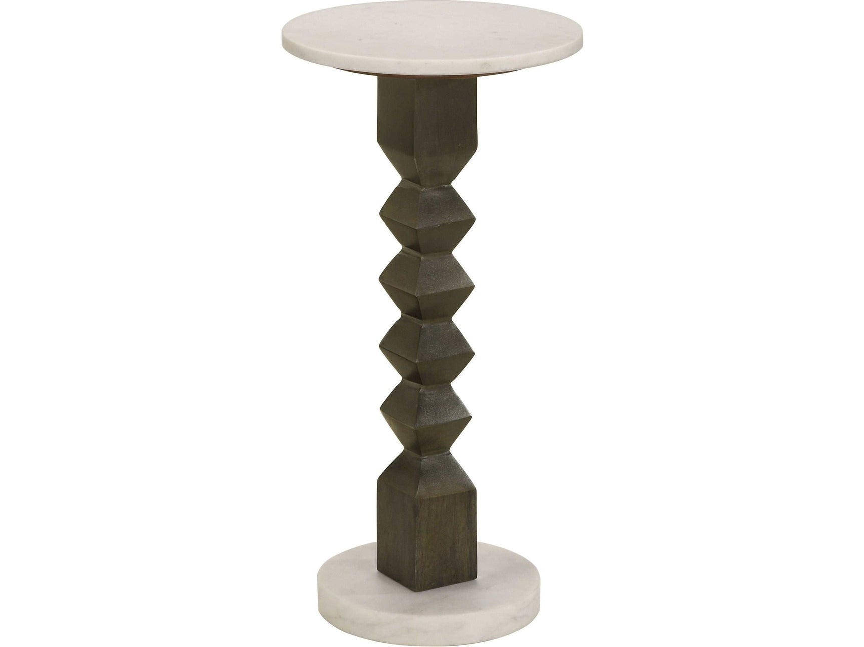 Colette White / Dark Grey Side Table - Ornate Home