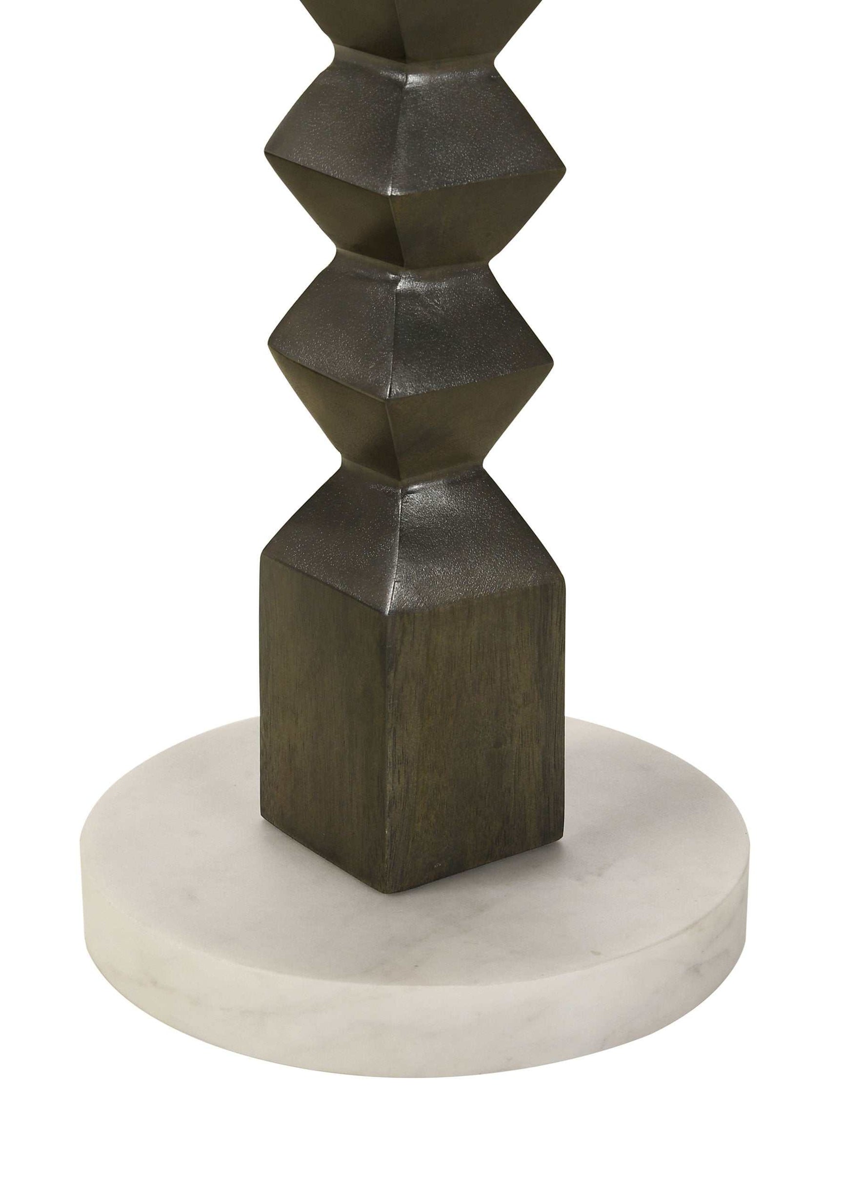 Colette White / Dark Grey Side Table - Ornate Home