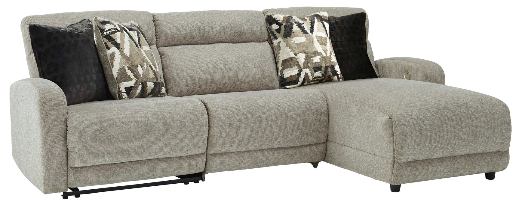 Colleyville Stone 3pc Power Recliner Sectional w/ LAF Chaise - Ornate Home