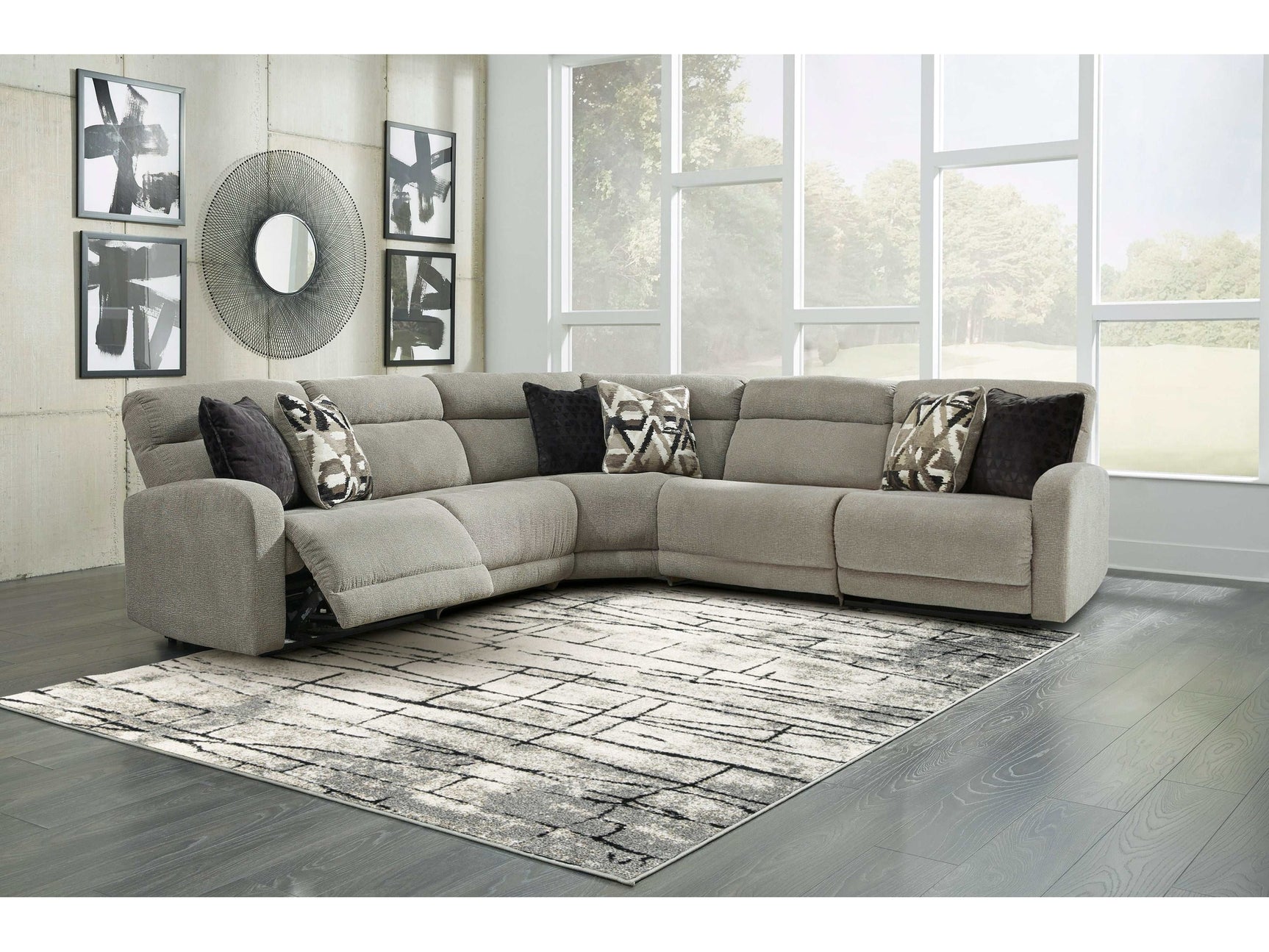 Colleyville Stone 5pc Power Reclining Sectional - Ornate Home