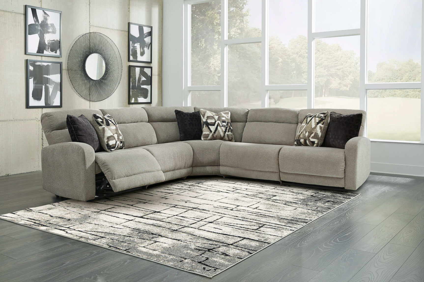 Colleyville Stone 5pc Power Reclining Sectional - Ornate Home