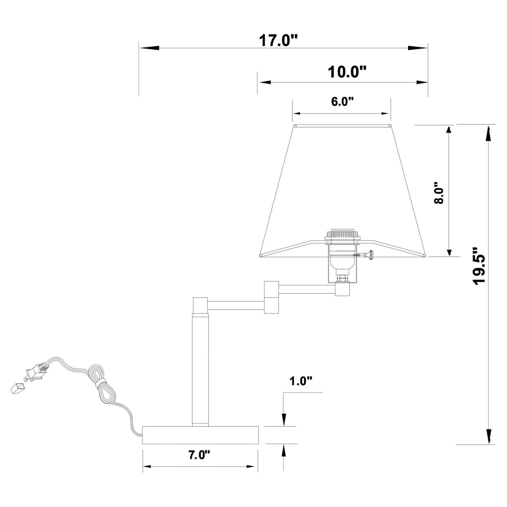 Colombe Matte Black / Off White Table Lamp - Ornate Home