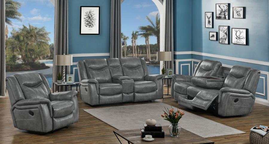 Conrad Grey 3pc Motion Living Room Set - Ornate Home