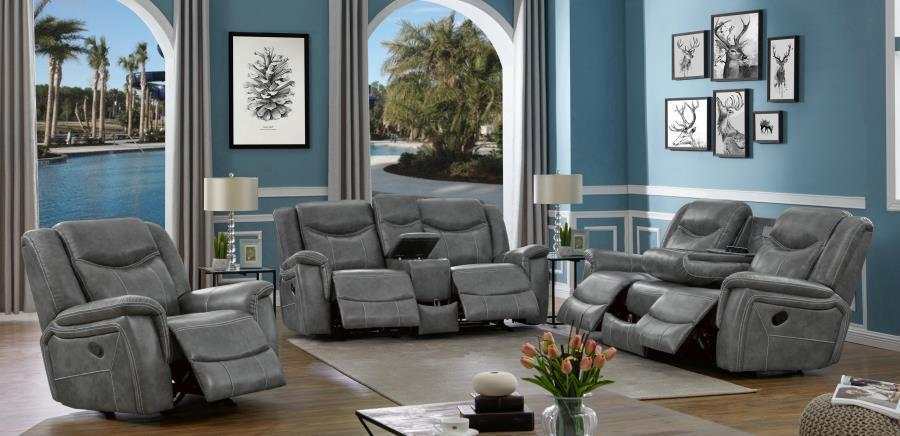 Conrad Grey 3pc Motion Living Room Set - Ornate Home