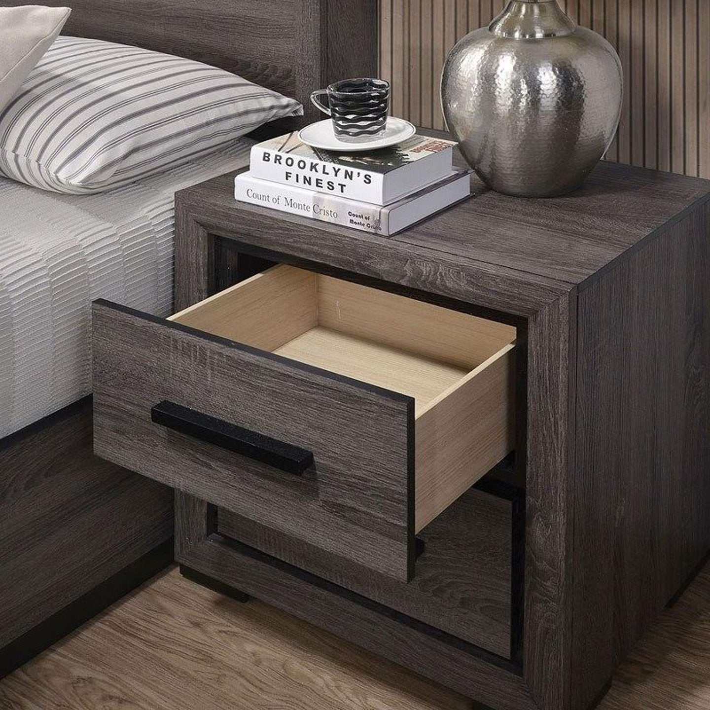 Conwy Gray Nightstand - Ornate Home
