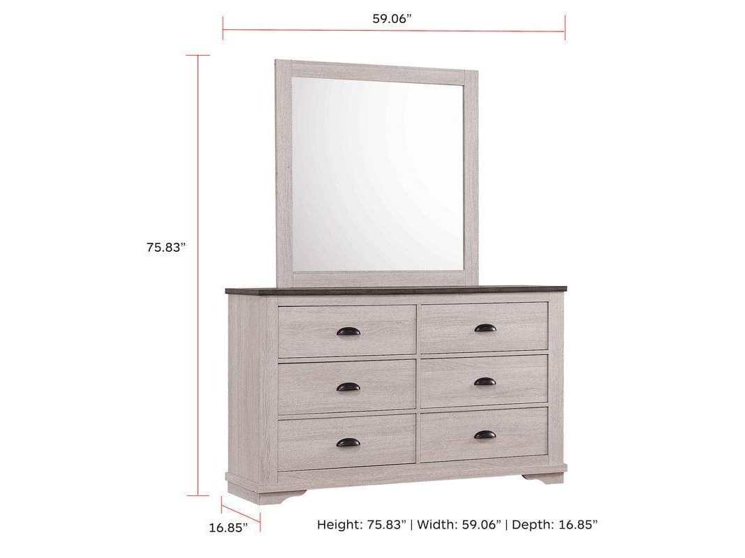 Coralee White Mirror - Ornate Home