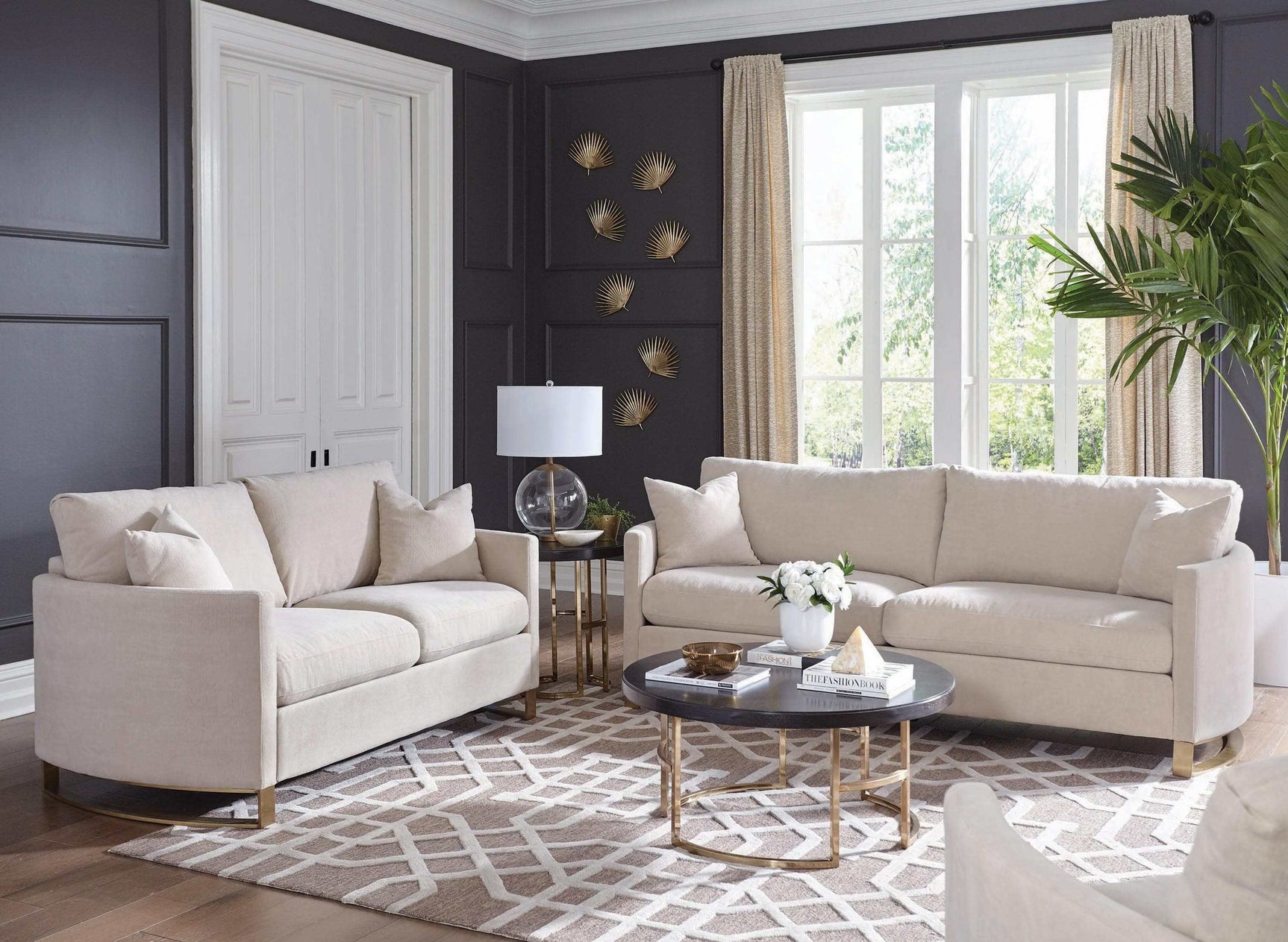 Corliss Beige Stationary Sofa - Ornate Home