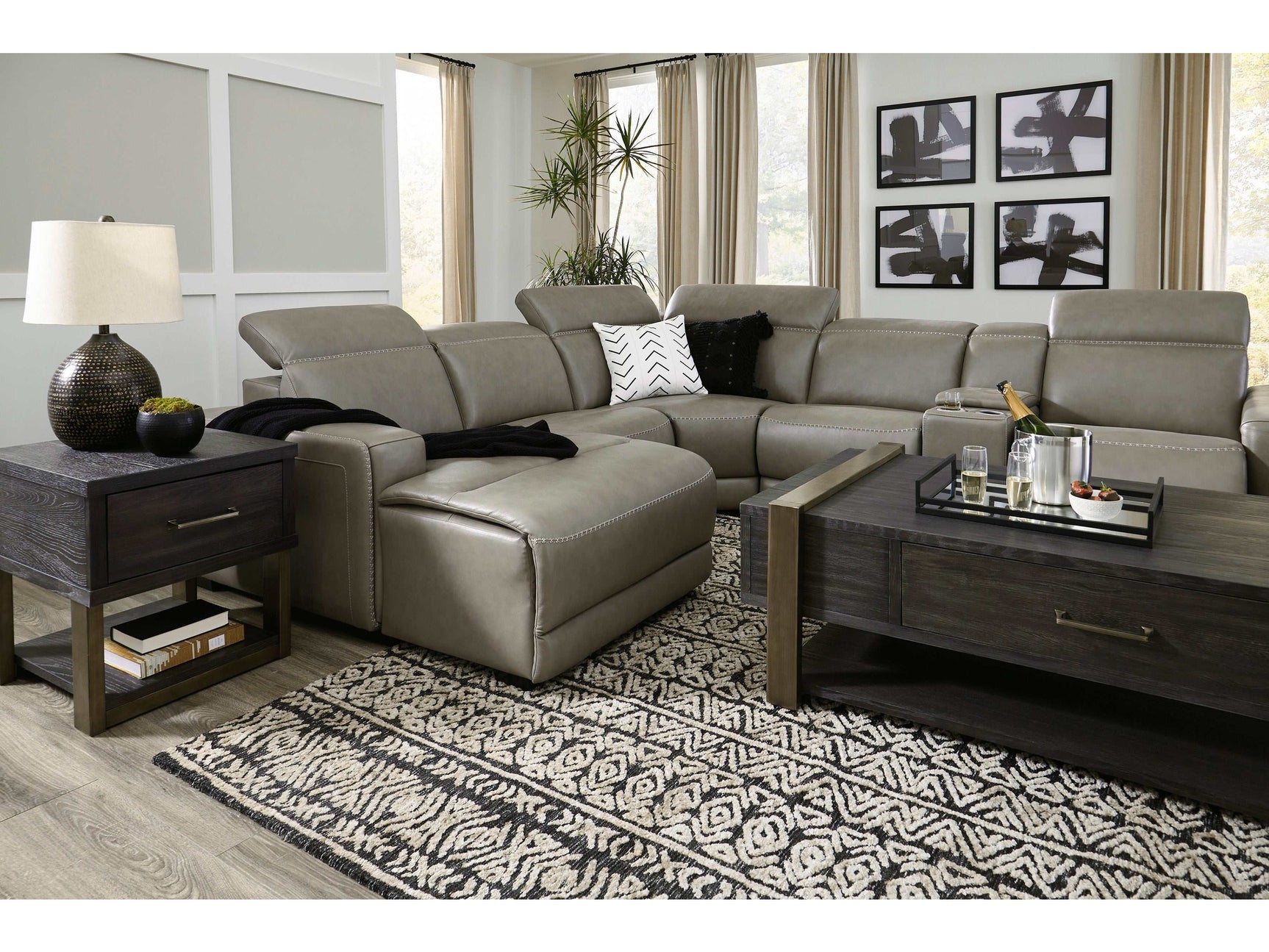 Correze Gray 6pc Power Reclining Sectional w/ LAF Chaise - Ornate Home