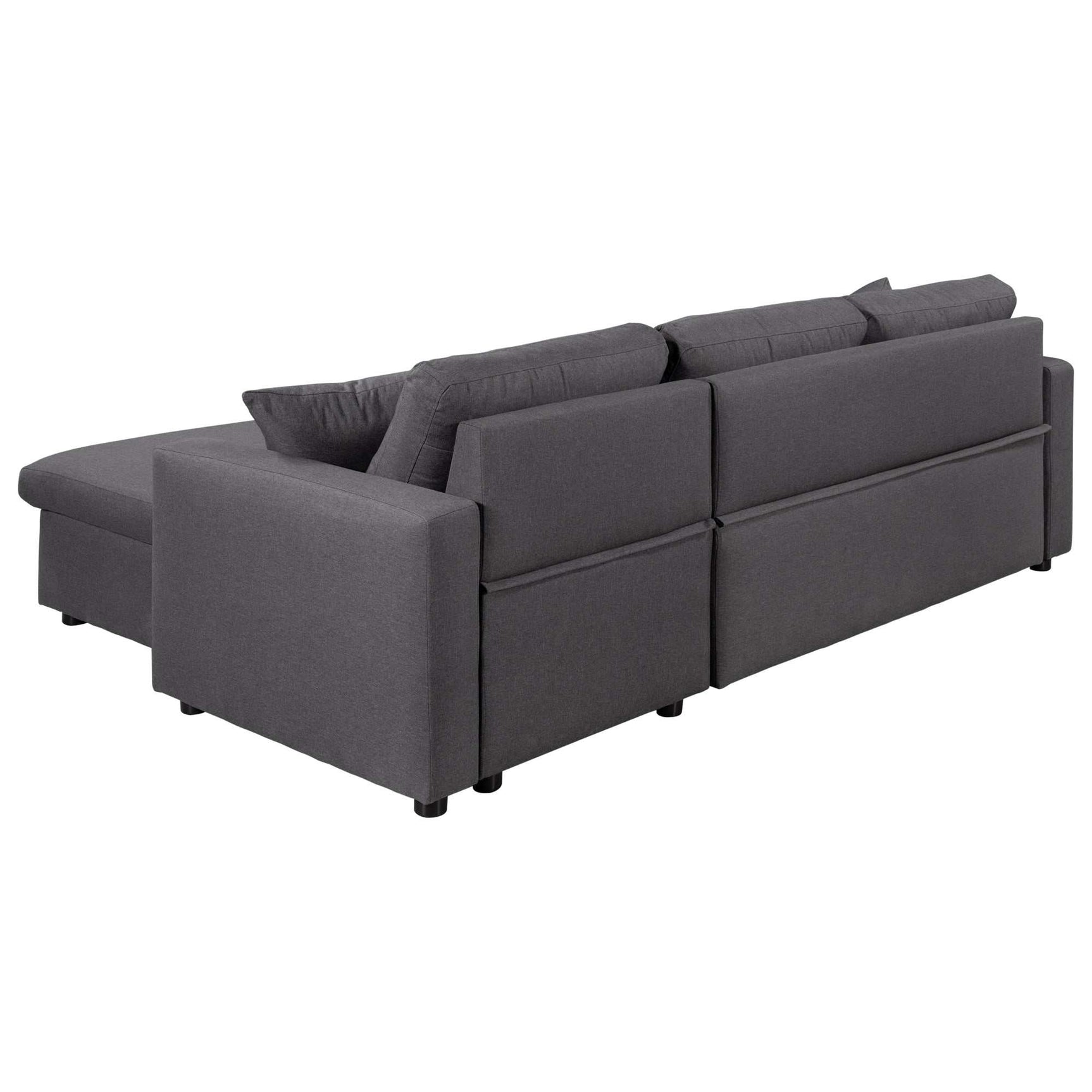 Crane Sleeper Sectional Sofa Grey with Storage Space - Ornate Home