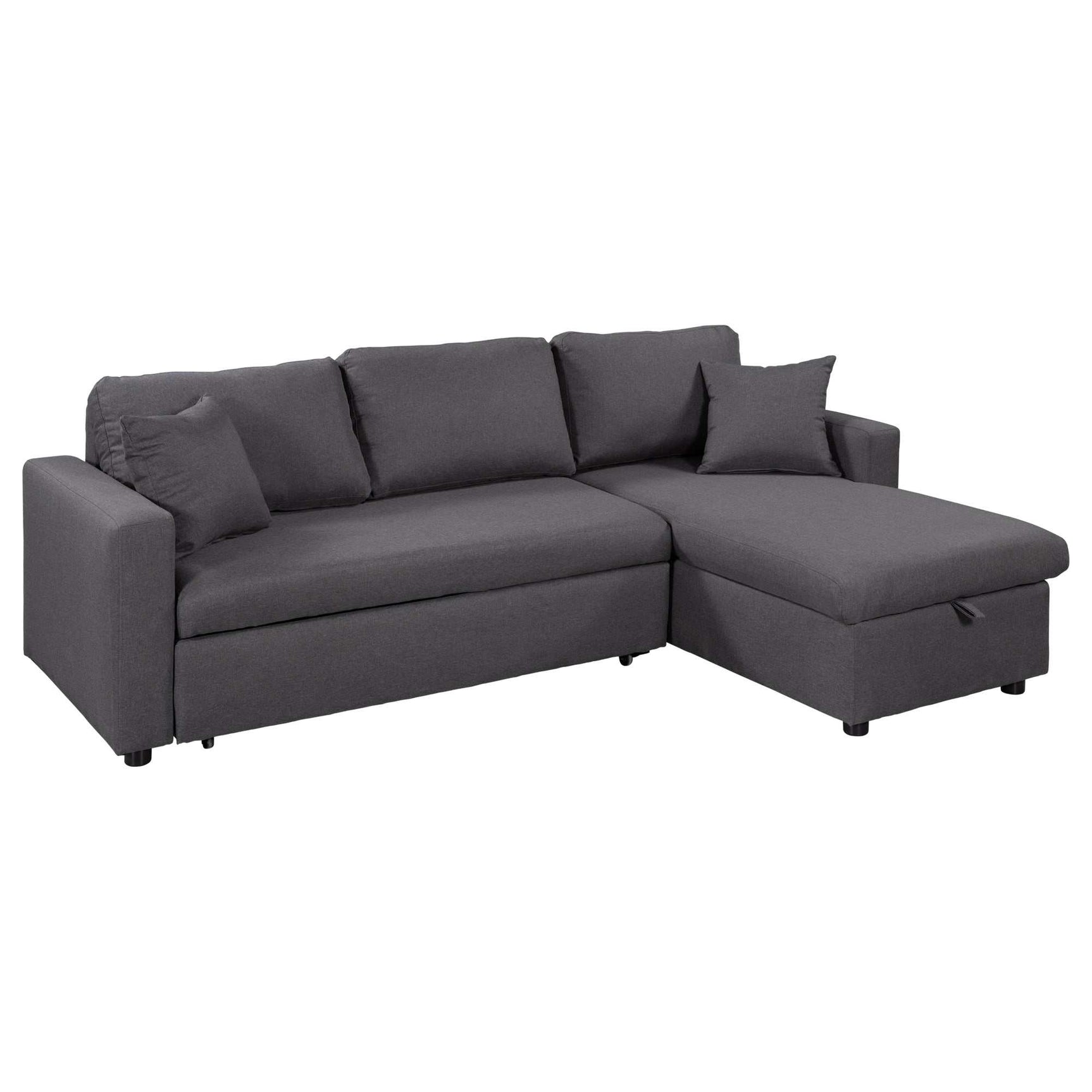 Crane Sleeper Sectional Sofa Grey with Storage Space - Ornate Home