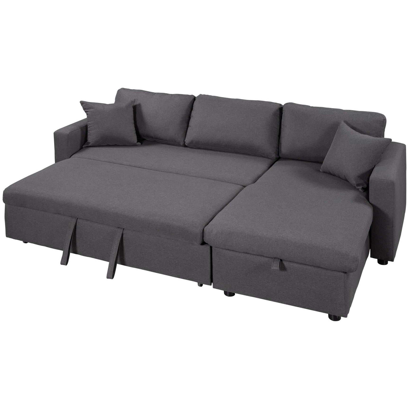 Crane Sleeper Sectional Sofa Grey with Storage Space - Ornate Home