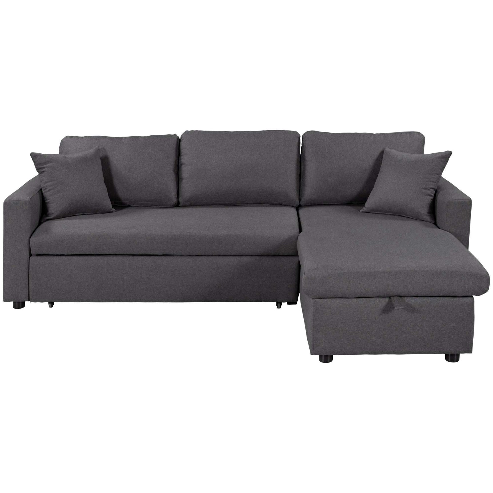 Crane Sleeper Sectional Sofa Grey with Storage Space - Ornate Home