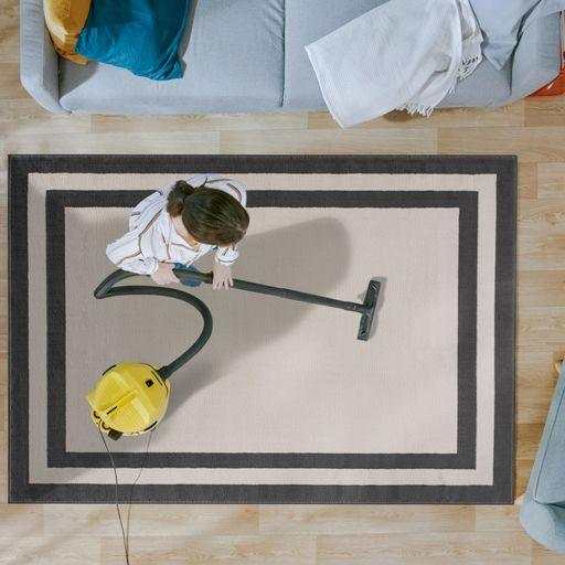 Crystal Cream/Gray Modern Bordered Indoor Non Slip Area Rugs - Ornate Home