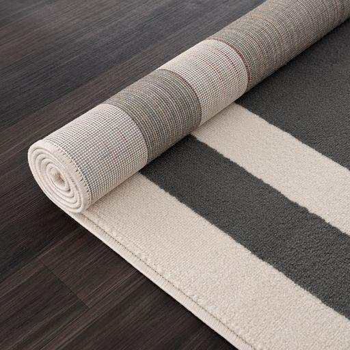 Crystal Dark Gray/Cream Modern Bordered Indoor Non Slip Area Rugs - Ornate Home
