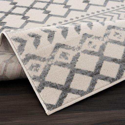 Crystal Gray/Cream Modern Boho Indoor Non Slip Area Rugs - Ornate Home