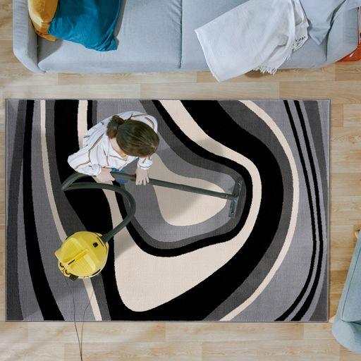 Crystal Gray/Cream Modern Geometric Indoor Non Slip Area Rugs - Ornate Home