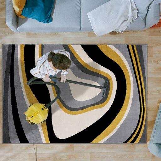 Crystal Yellow/Cream Modern Geometric Indoor Non Slip Area Rugs - Ornate Home