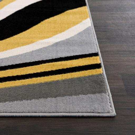 Crystal Yellow/Cream Modern Geometric Indoor Non Slip Area Rugs - Ornate Home