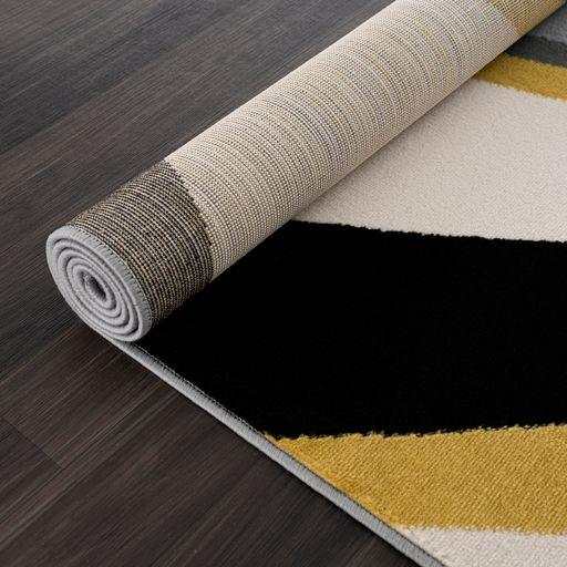 Crystal Yellow/Cream Modern Geometric Indoor Non Slip Area Rugs - Ornate Home