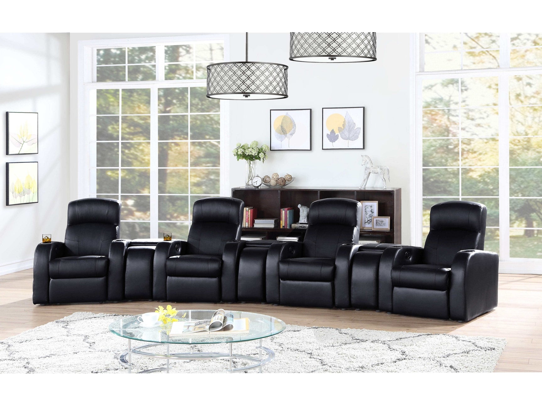 Cyrus Black 7 Pc Theater Seating (4R) - Ornate Home