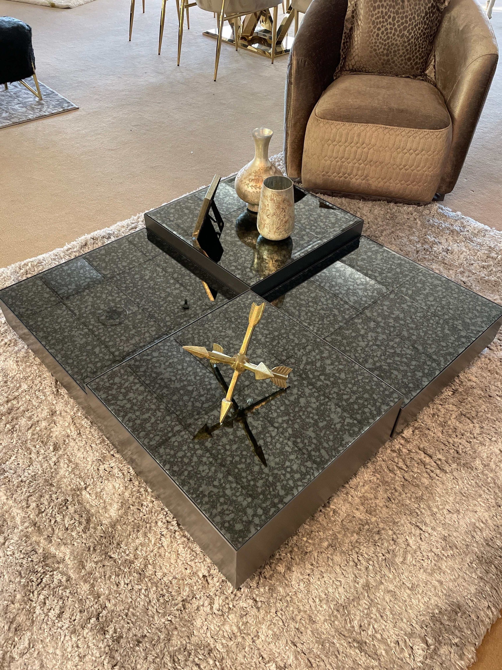 Danny Dark Gray Square Coffee Table - Ornate Home