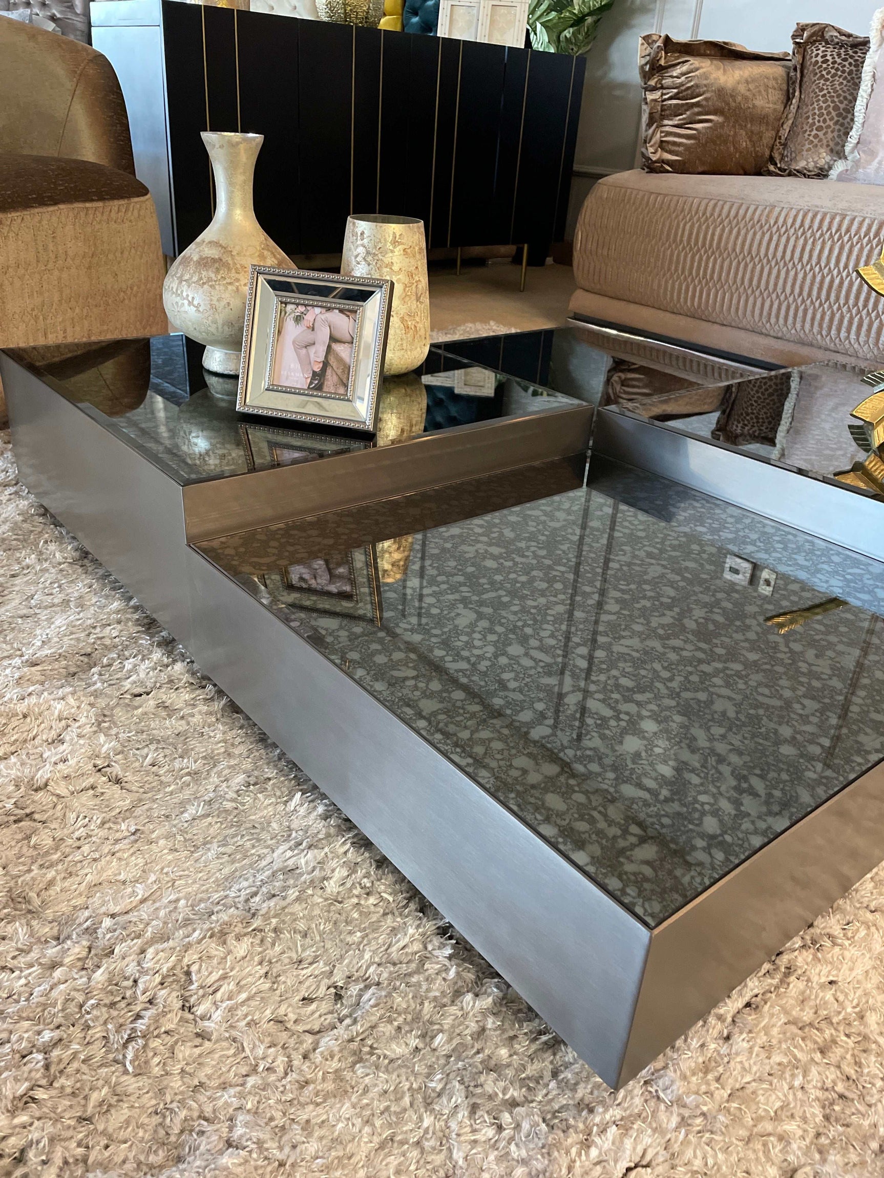 Danny Dark Gray Square Coffee Table - Ornate Home