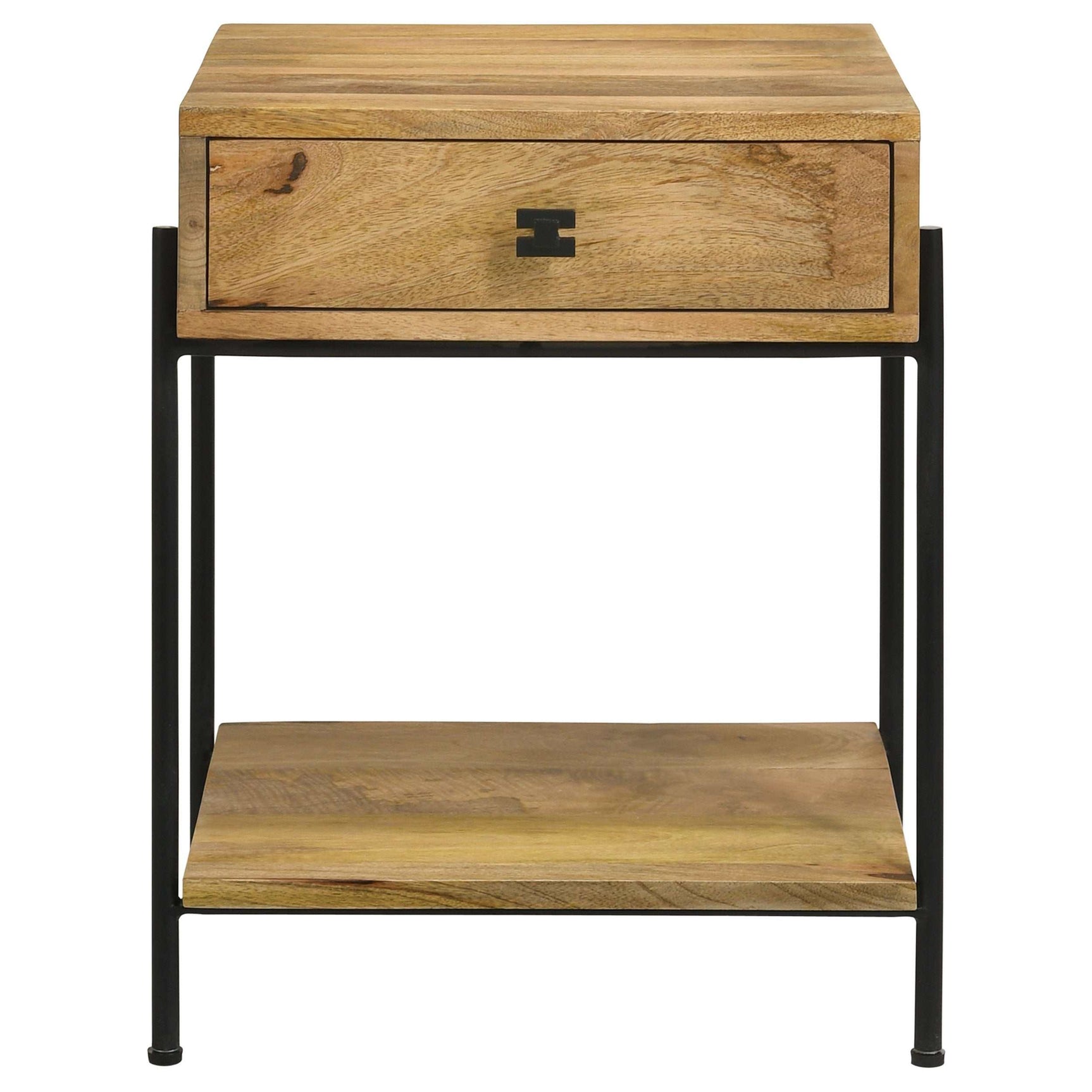 Declan Natural Mango / Black Side Table - Ornate Home