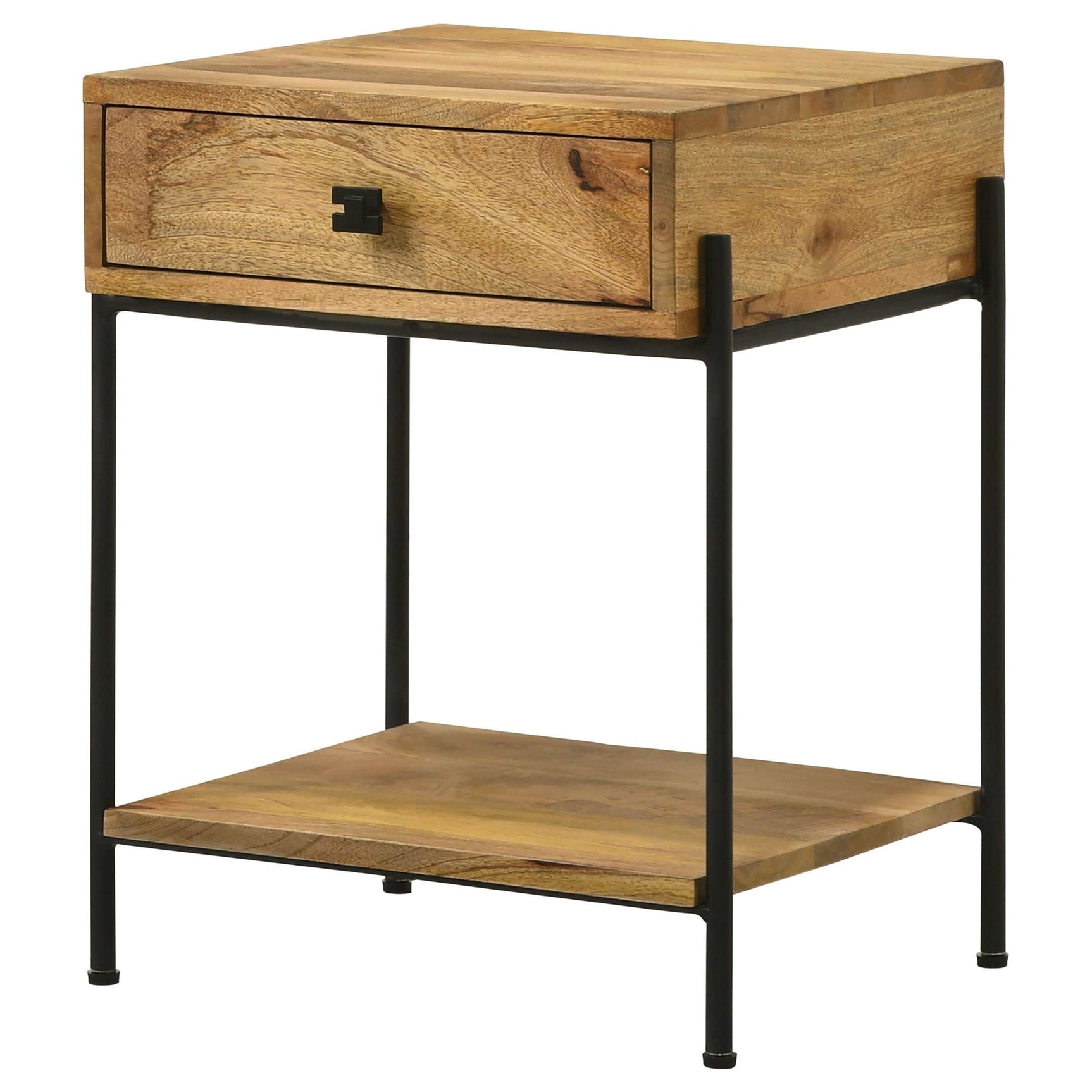 Declan Natural Mango / Black Side Table - Ornate Home