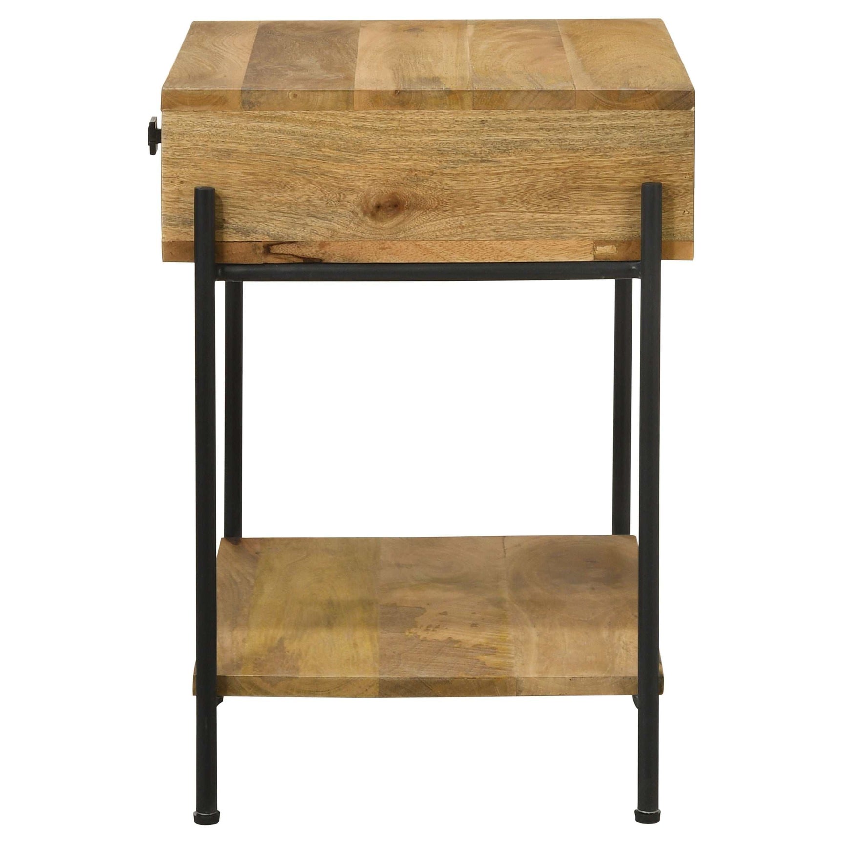 Declan Natural Mango / Black Side Table - Ornate Home
