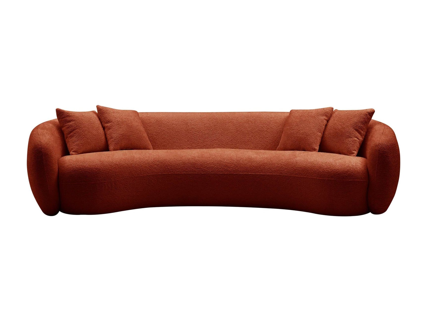 Delevan Modern 5-Seater Boucle Sofa Orange - Ornate Home