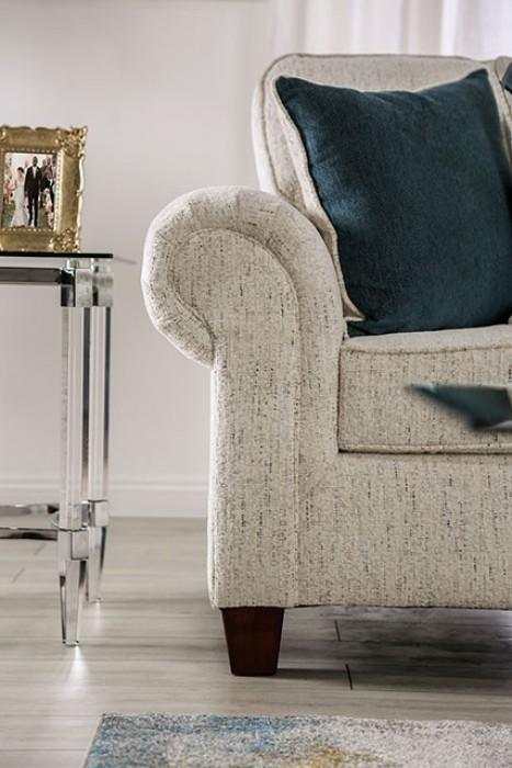 Delgada Beige Stationary Sofa & Loveseat 2pc - Ornate Home