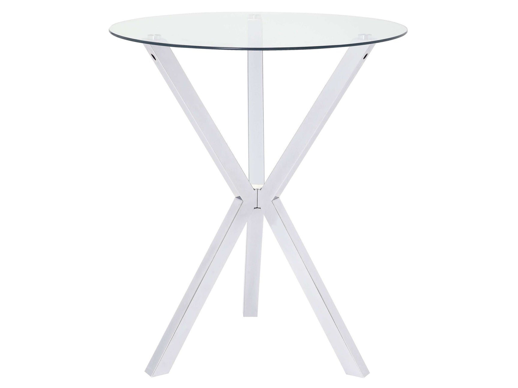 Denali Clear Glass / Chrome Bar Table - Ornate Home