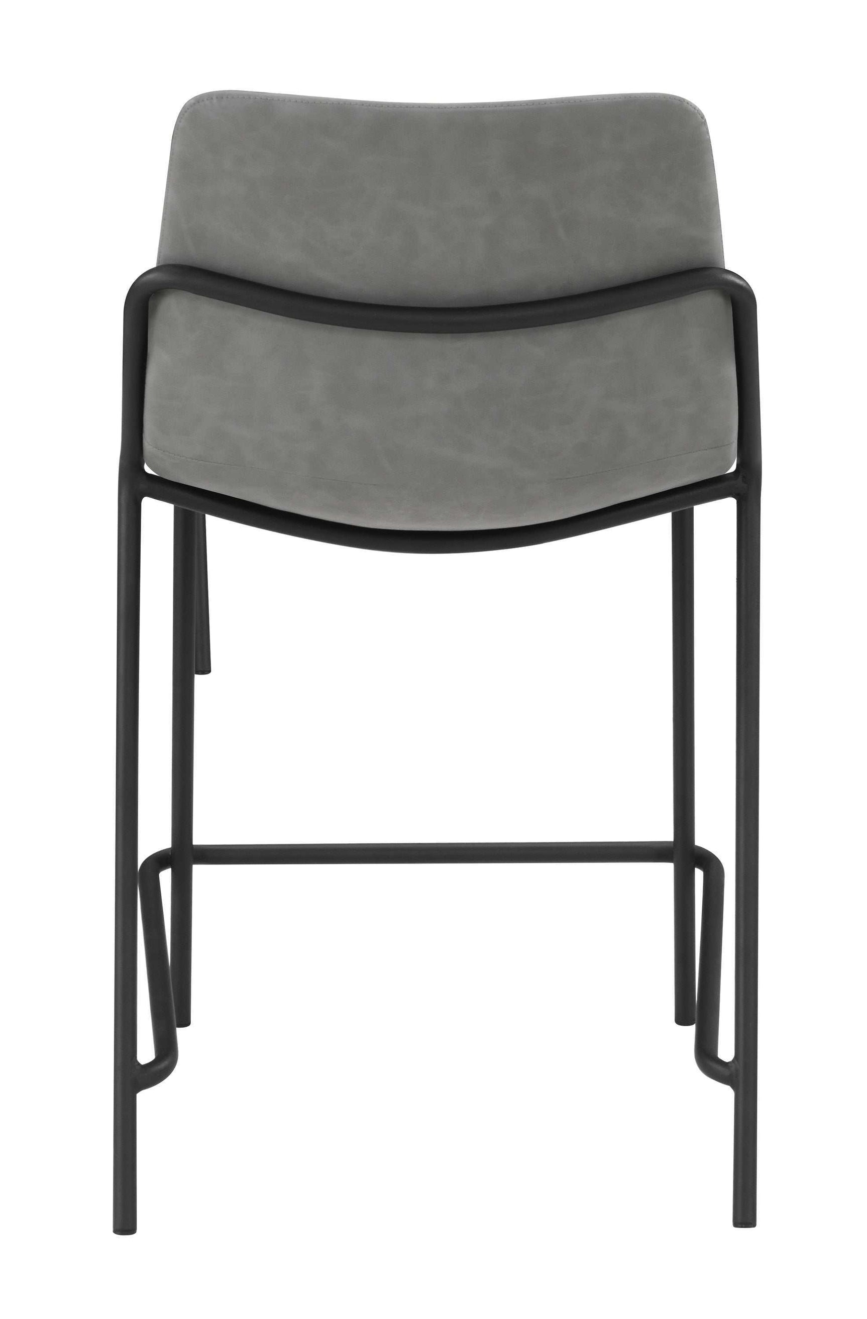Devan Grey And Black Counter Height Stools (Set Of 2) - Ornate Home