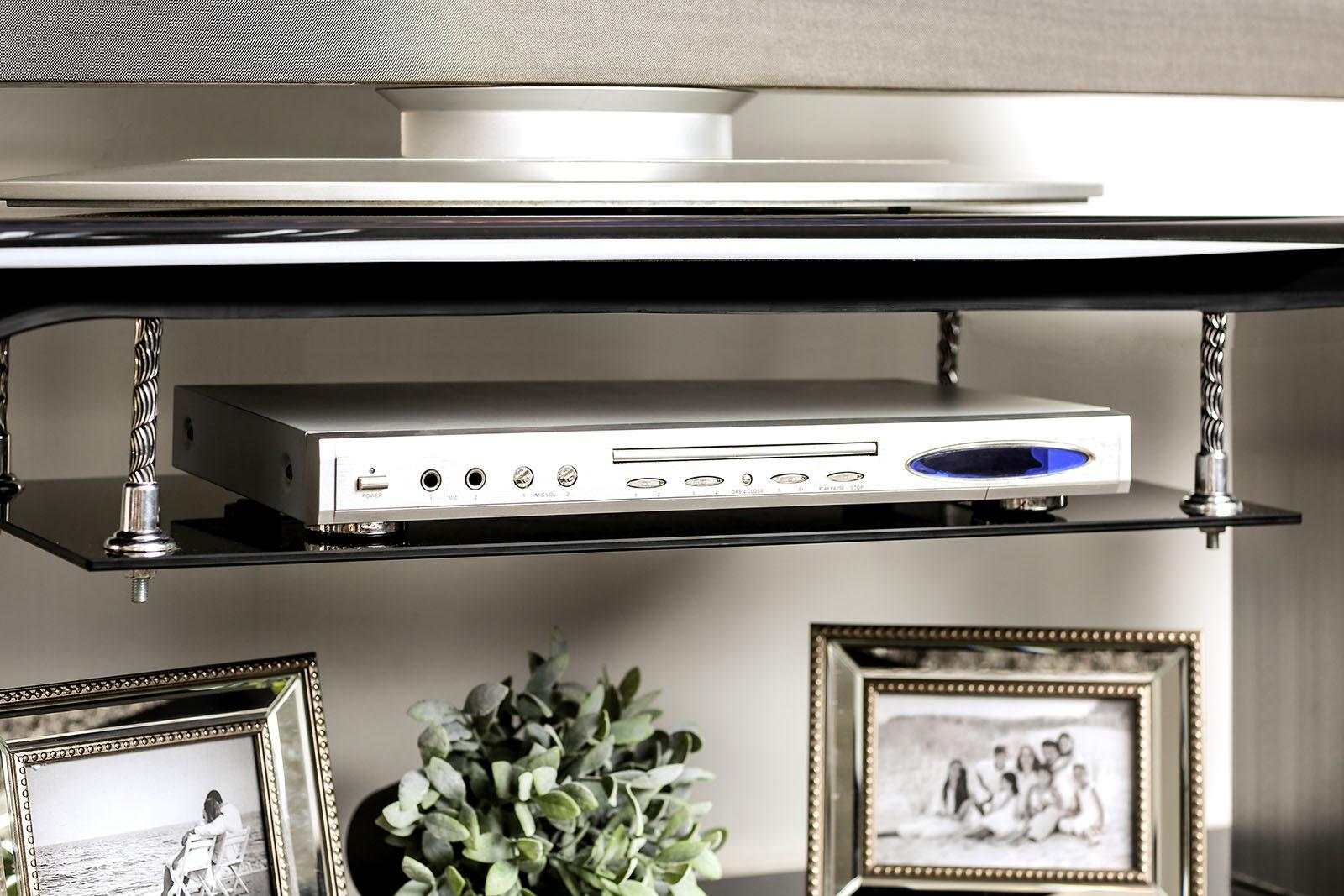 Dietrich Black & Chrome 60" TV Console: - Ornate Home