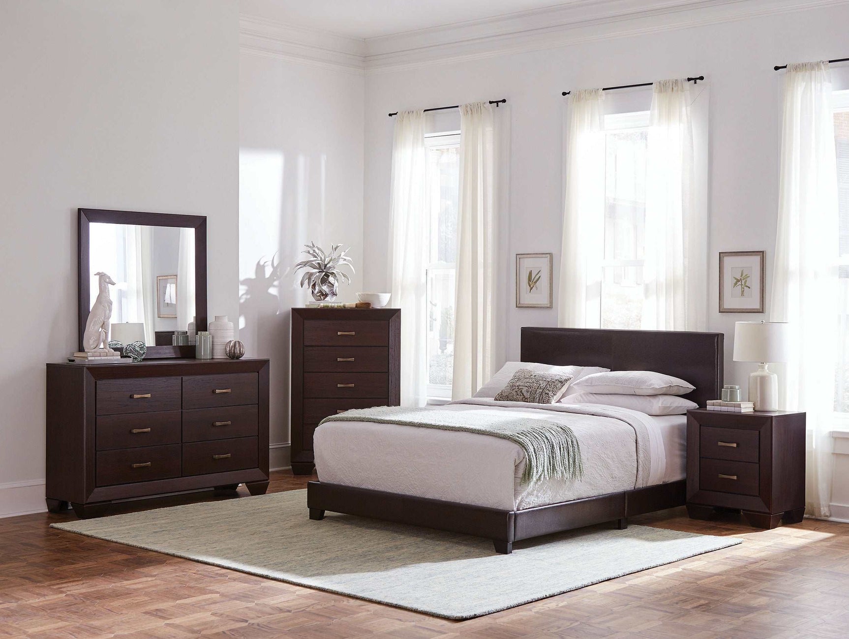 Dorian Brown / Dark Cocoa California King Bed 5 Pc Set - Ornate Home