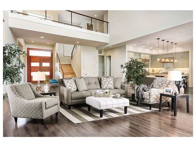 Dorset Light Gray/Pattern Square Chair - Ornate Home