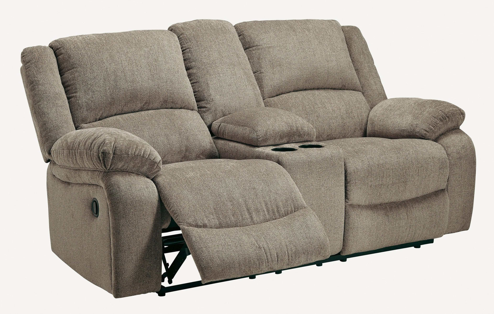 Draycoll Slate Manual Reclining Loveseat w/ Console - Ornate Home