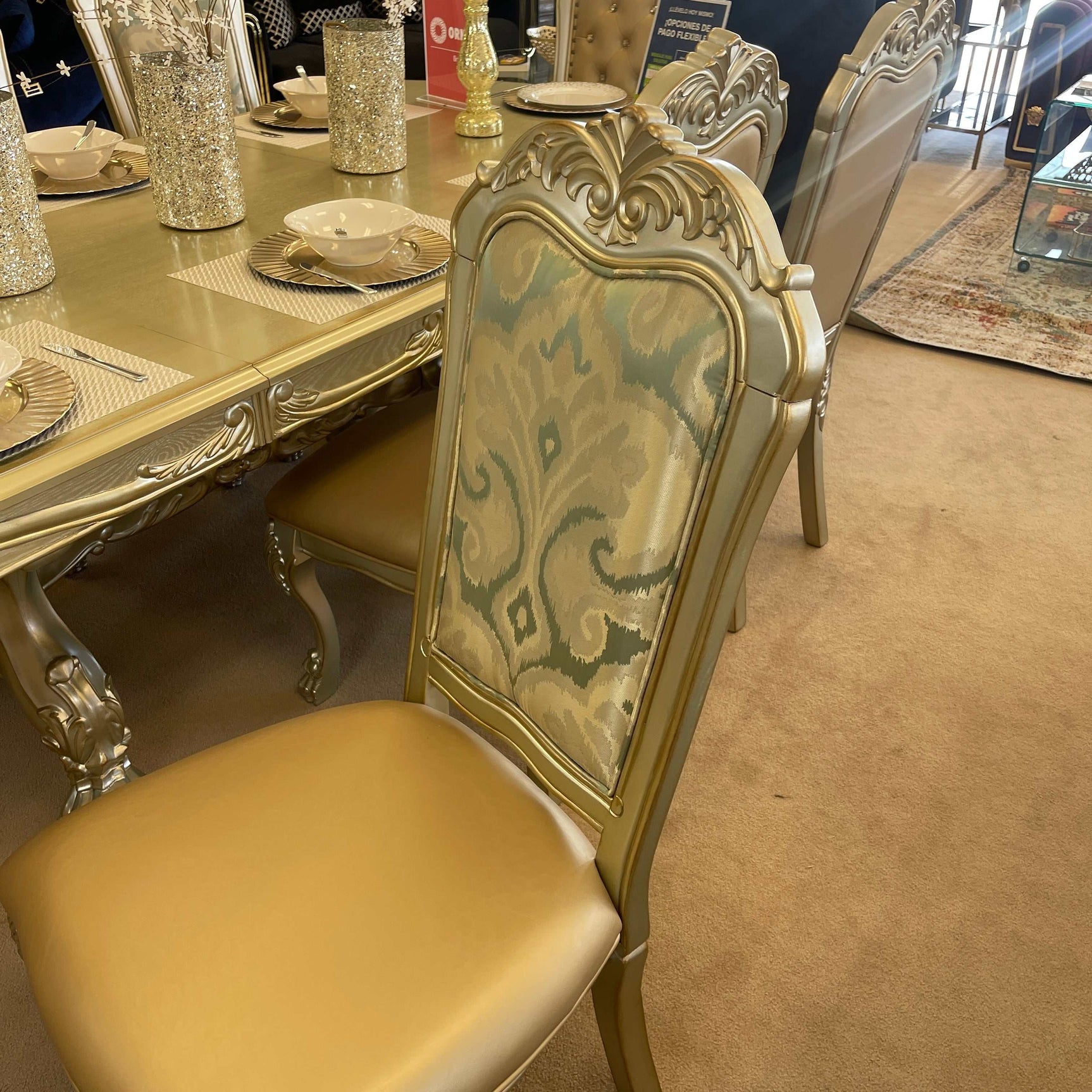 Dresden Gold Patina & Bone Side Chair (Set of 2) - Ornate Home