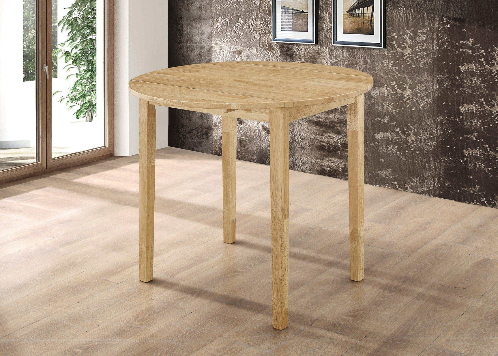 Drop Leaf Natural & Tan 3pc Dining Set - Ornate Home