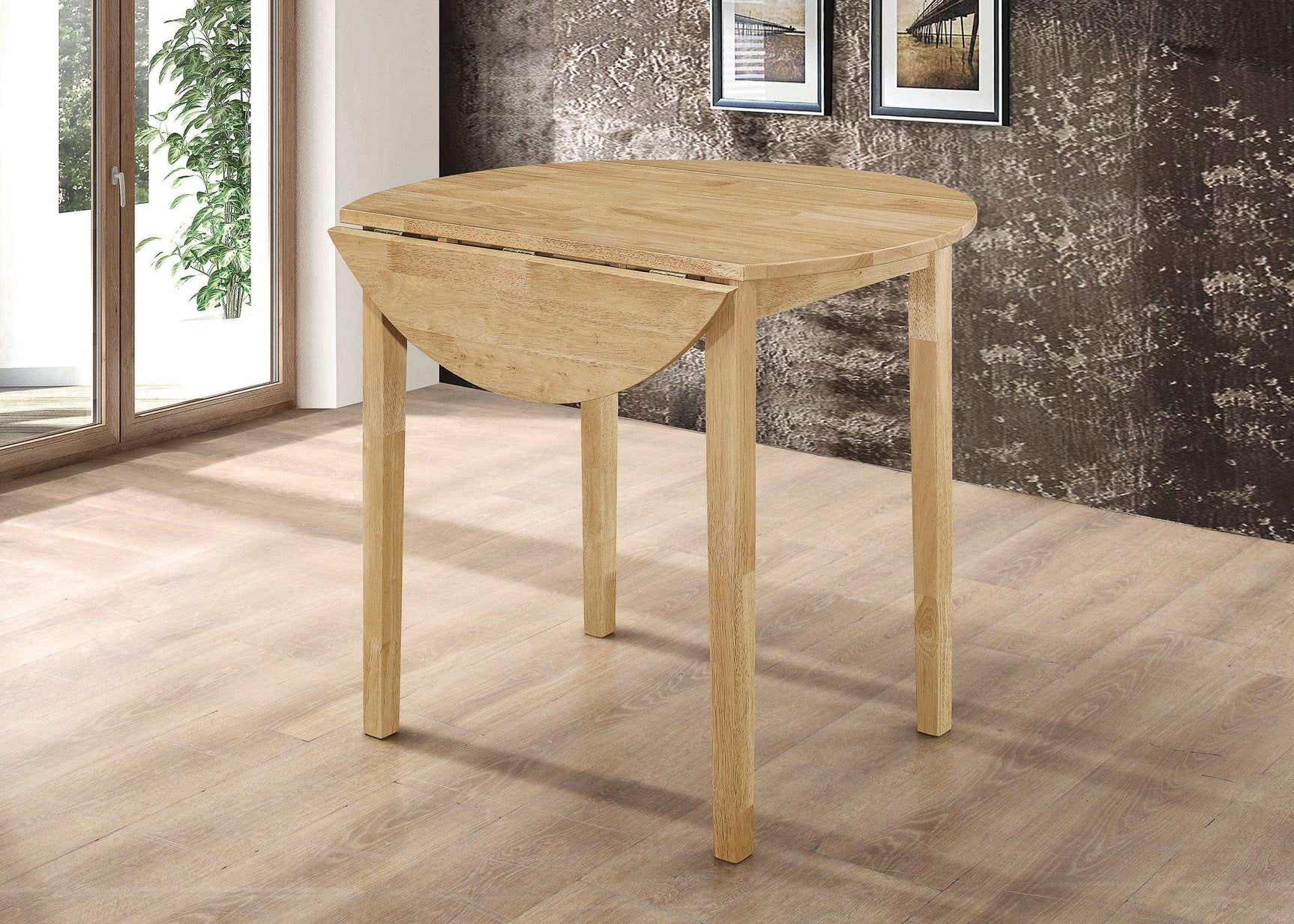 Drop Leaf Natural & Tan 3pc Dining Set - Ornate Home