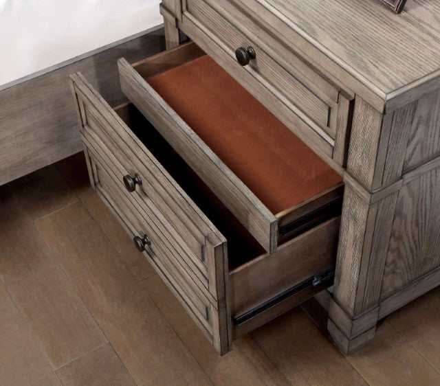 Durango Warm Gray Nightstand w/ USB - Ornate Home
