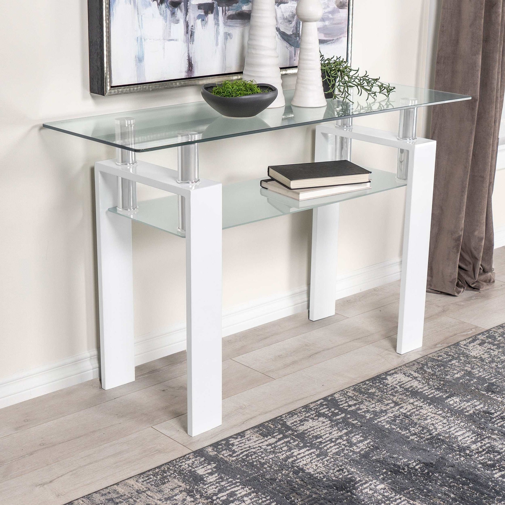 Dyer White Sofa Table - Ornate Home