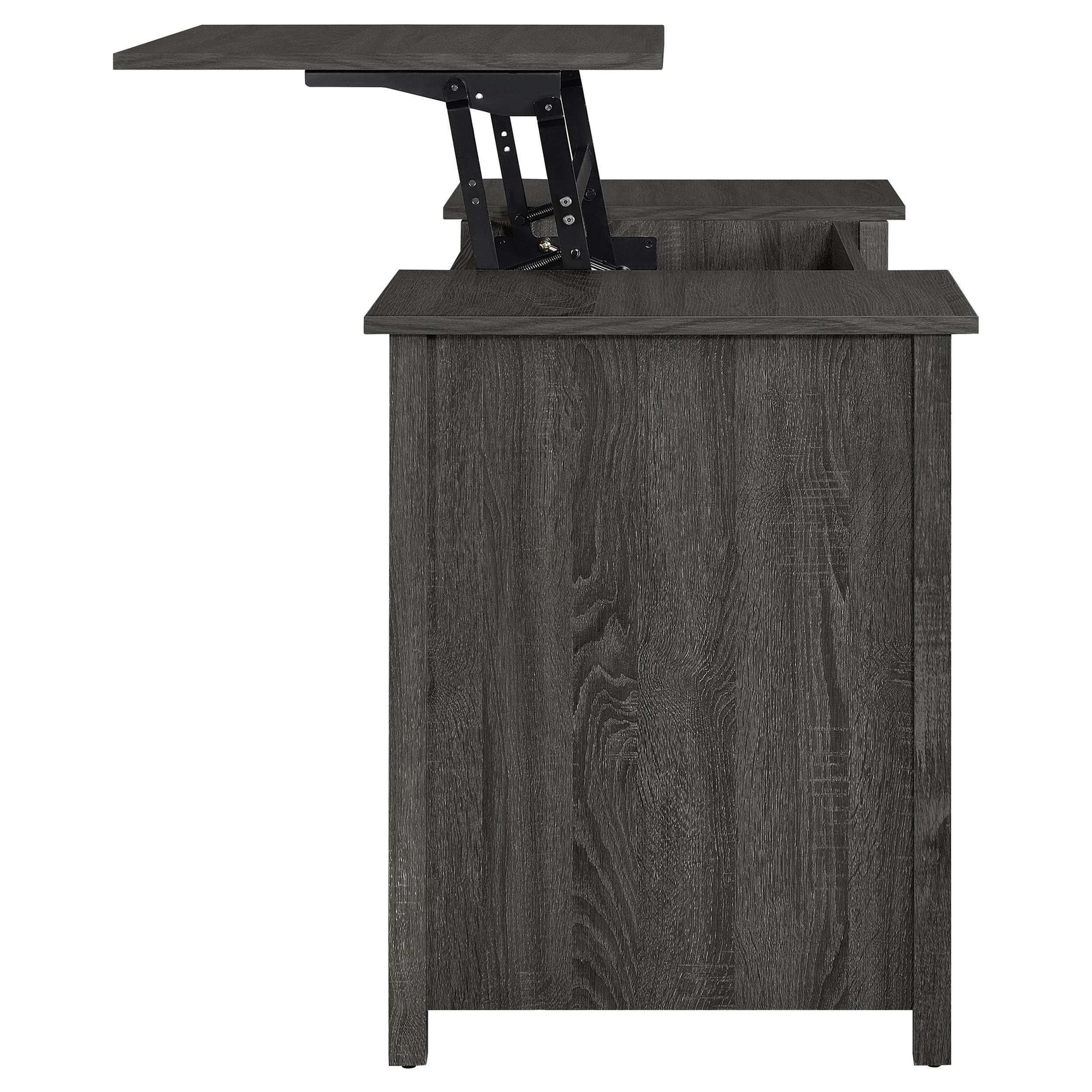 Dylan Weathered Grey Lift Top Computer Desk - Ornate Home