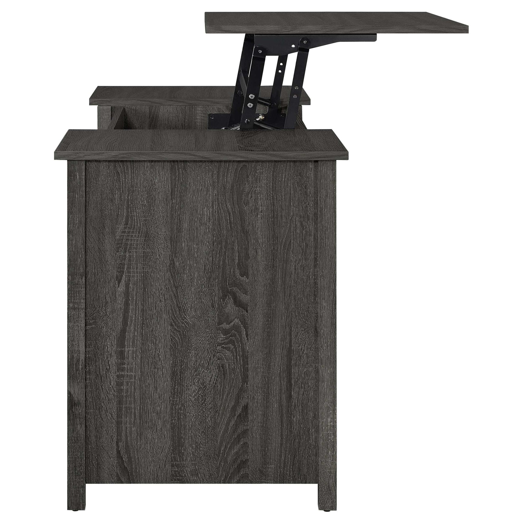 Dylan Weathered Grey Lift Top Computer Desk - Ornate Home