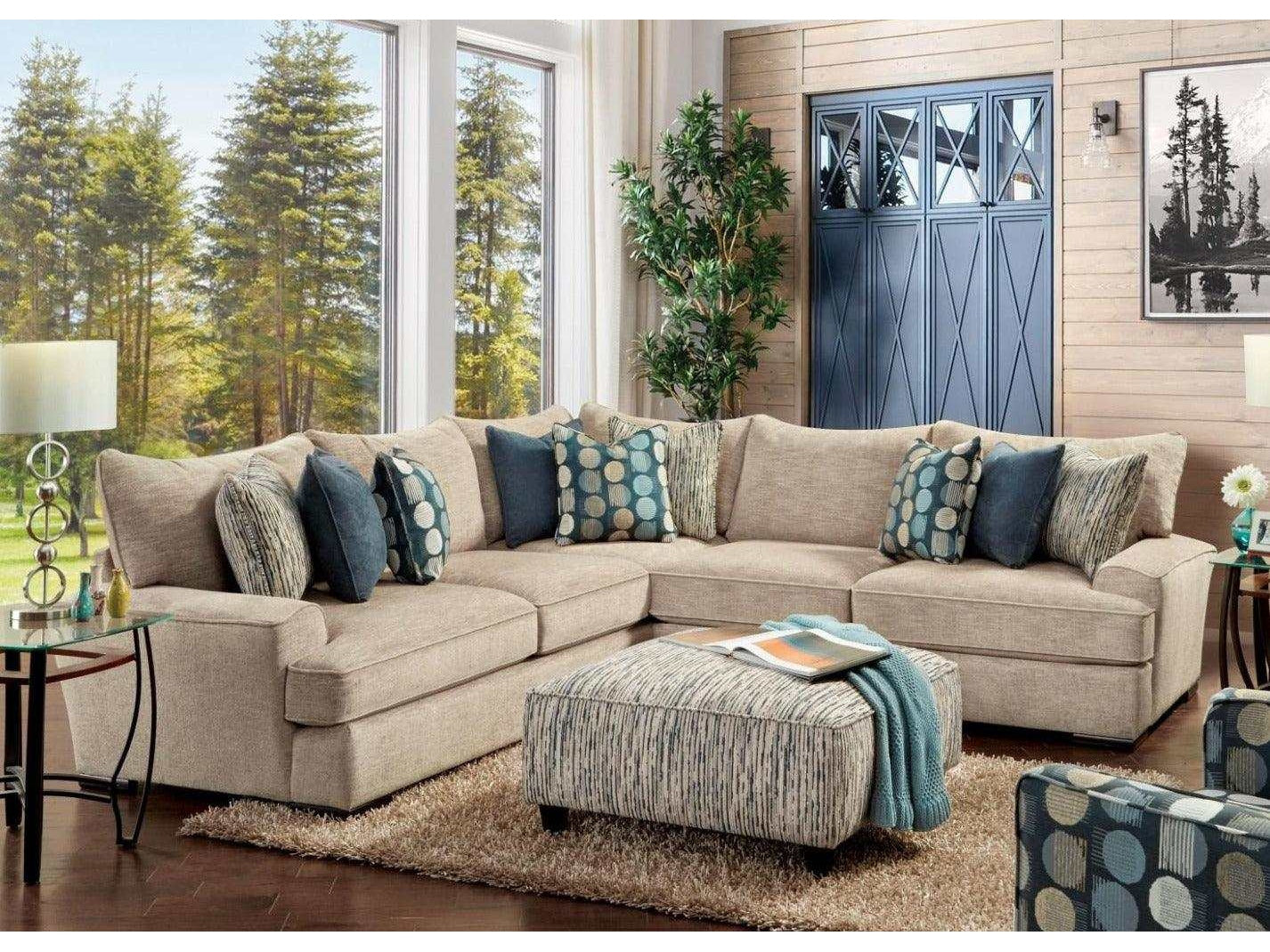 Eastleigh Tan L Shape Sectional Sofa - Ornate Home