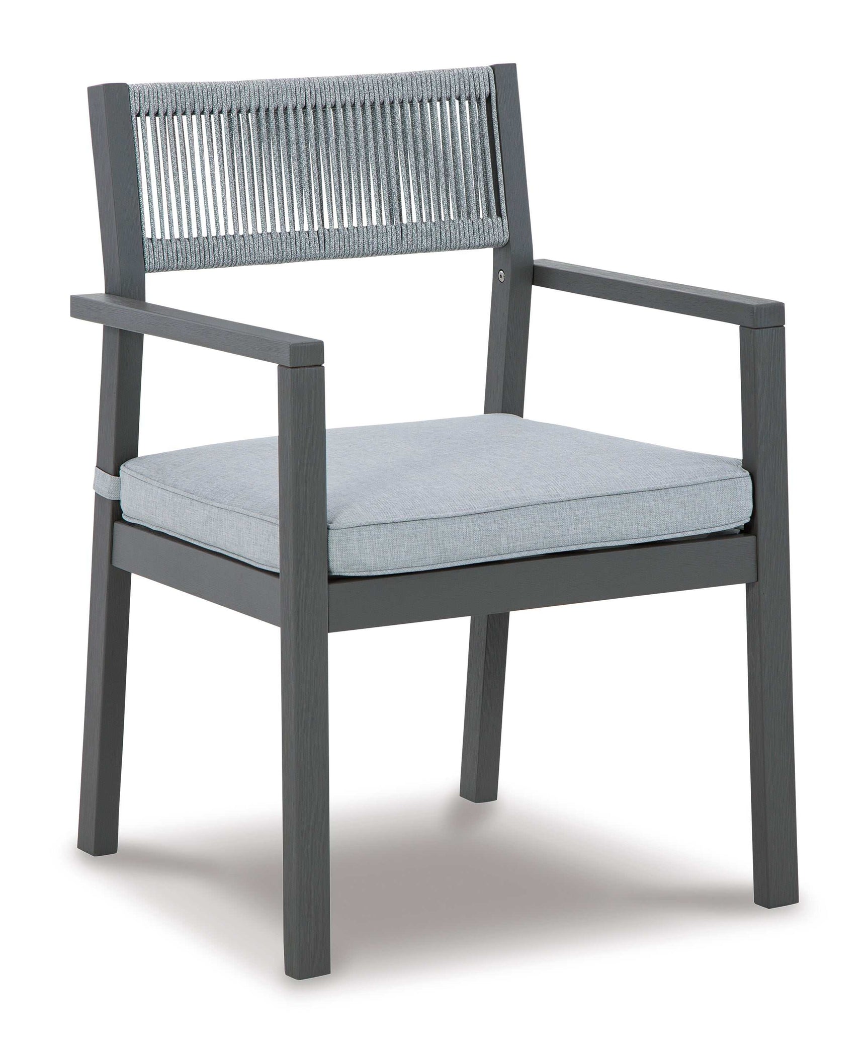 Eden Town Gray & Light Gray Outdoor Armchair w/ Cushion (Set of 2) - Ornate Home