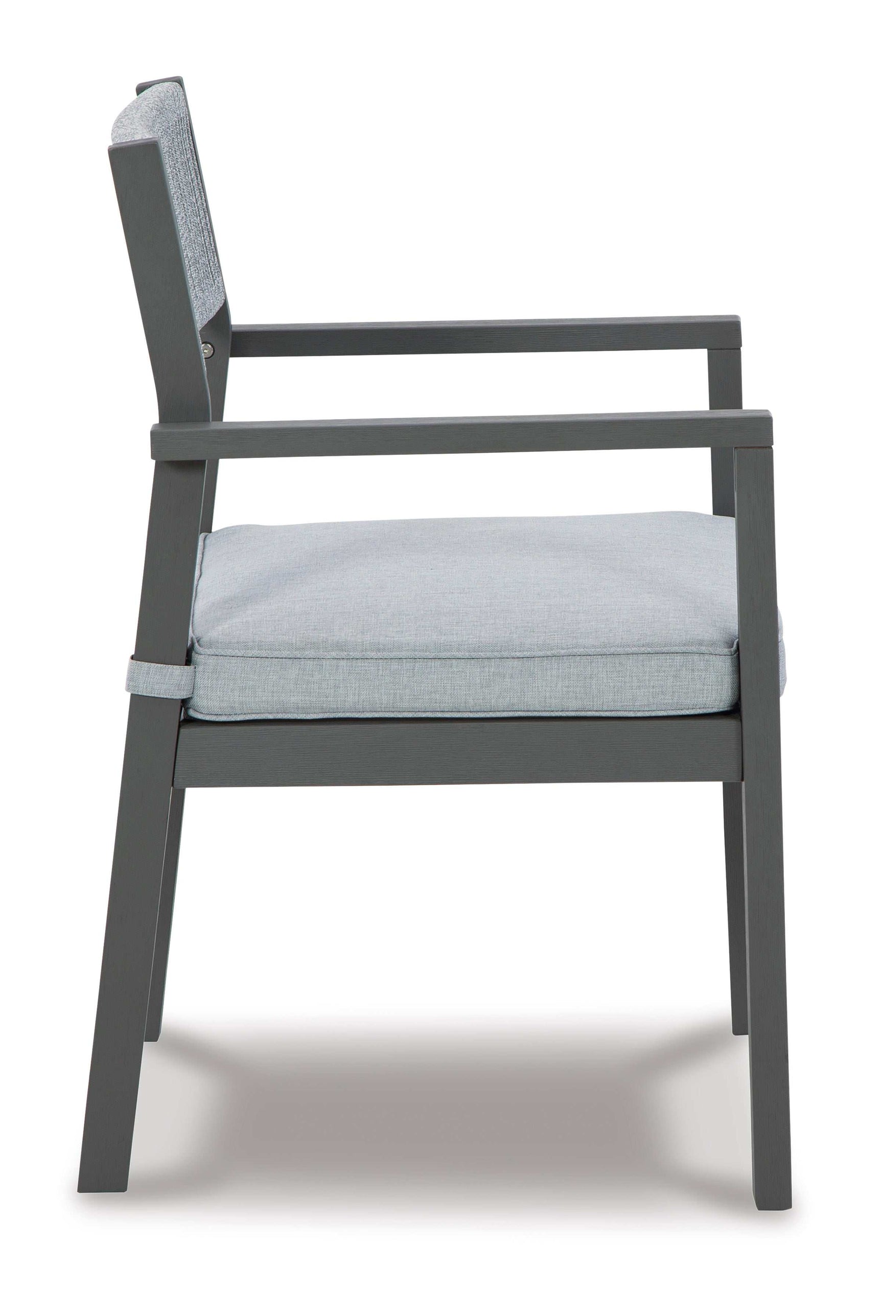 Eden Town Gray & Light Gray Outdoor Armchair w/ Cushion (Set of 2) - Ornate Home